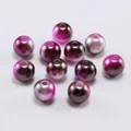 Round gradient purple and silver metallic ABS faux pearl beads with hole for DIY jewelry - Rose Coffee