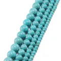 Detailed view of turquoise round beads in various sizes for DIY jewelry making - 4mm / Green