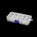 Dettaglio scatola portaoggetti a 10 scomparti con chiusura blu e foro per appenderla - Multi-scomparto / Bianco con chiusura blu