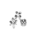Silver 4-petal cone flower bead caps for DIY jewelry making with metallic finish - 15*8mm (50 Pieces/Pack) / Rhodium