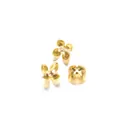 Tre distanziatori a forma di fiore a 4 petali dorati per gioielli fai da te opachi - 15*8mm (50 Pezzi/Confezione) / Oro