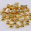 Demi-perles dorées polies pour la décoration d'ongles et le bricolage mobile - Or