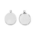 Base per ciondolo ovale vintage in lega argento lucido per la creazione di gioielli DIY - 30*40mm (5 Pezzi/Confezione) / Argento