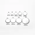 Nine sizes of stainless steel round pendant tray bases from 6mm to 25mm for DIY jewelry - 6mm (20pcs/pack) / Steel