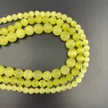 8mm light yellow-green cat eye stone round loose beads for DIY bracelet jewelry making - 6mm / Yellow