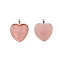 Dettaglio di basi per ciondoli a forma di cuore in lega d'oro rosa per gioielli fai da te - 25mm (10 pezzi/confezione) / Oro rosa