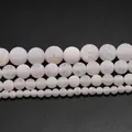 Pink weathered agate round beads with crackle patterns in four sizes for DIY jewelry - 4mm [92 Beads Per Strand] / White