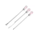 Set di tre strumenti in acciaio inox per resina con manici in cristallo rosa per fai-da-te - Kit di strumenti / Rosa