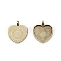 Base per pendente a forma di cuore in bronzo vintage per creazione di gioielli fai da te - 25mm (10 pezzi/confezione) / Oro Antico