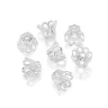 Calottes de perles évidées en argent poli pour la création de bijoux DIY set - Argent