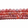 Polished red dragon vein agate loose beads in four various sizes for DIY jewelry making - Red