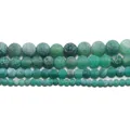 Green weathered agate beads with ice crack texture in four assorted diameter sizes - Green