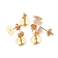 Detailed view of DIY gold disc stud earrings with butterfly backs for jewelry making - X-Small Style / KC Gold