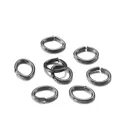 Macro detail of gunmetal black oval open jump rings for DIY jewelry making - 4*3mm (300 Pcs/Pack) / Gun Black