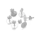 Silver DIY earring making kit with round flat pads and butterfly backs set - Silver