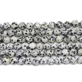 Polished natural Dalmatian Jasper round beads for DIY bracelet and jewelry making - Small