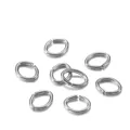 Polished silver oval open jump rings for DIY jewelry making and link necklaces - Rhodium