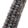 Polished natural labradorite gemstone beads in four different sizes on a white background - Size 4(ST0063) / Flash Stone (Labradorite)