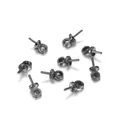 Ten pieces of gunmetal grey pearl peg bails for DIY jewelry making on white background - 3mm (100 Pieces/Pack) / Gun Black