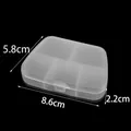 Caja de almacenamiento de plástico con 6 compartimentos, medida 8,6 cm x 5,8 cm x 2,2 cm - Pastillero Pequeño de 5 Rejillas