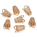 Détail de calottes de perles fleurs dorées évidées pour bijoux DIY et pendentifs - 50 Pièces/Paquet (10x16mm) / Or KC