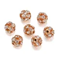 Detail van roségouden stras disco bal afstandskralen voor doe-het-zelf sieraden en armbanden - 6mm (30 Stuks/Verpakking) / KC Goud