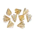 Calottes de perles dorées filigranées avec motifs fleurs creux pour bijoux DIY - 20x17mm (1000 Pièces/Paquet) / Or KC