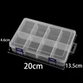 Caja de almacenamiento transparente de 8 compartimentos con hebillas azules para joyas - Cuadrada Grande de 8 Rejillas Extraíble
