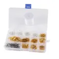 DIY Schmuckset mit weißen Perlen und goldfarbenem Zubehör in einer Klarsicht-Box - Gold