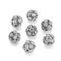Zilveren strass pavé discobal kralen voor DIY sieraden maken en armbanden - 6mm (30 Stuks/Verpakking) / Rhodium