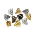 Calottes de perles fleurs 20mm dorées argentées et bronze pour création bijoux - 20x17mm (1000 Pièces/Paquet) / Multicolore