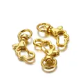 Three gold cloud-shaped alloy swivel lobster clasps for DIY keychains and bags - Cloud / Set of 3 / Gold
