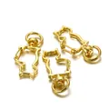 Detailed close-up of cat-shaped golden alloy lobster clasps for DIY keychain making - Cat / Set of 3 / Gold