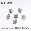 Detailed view of silver matryoshka beads with 13.5x9mm dimensions for DIY jewelry - 300PCS/Pack / Silver Matryoshka Doll