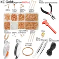 Comprehensive DIY jewelry making kit with KC gold findings and craft tools in a 8-grid box - KC Gold