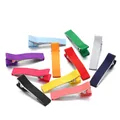 Close-up of colorful grosgrain ribbon wrapped alligator hair clips for DIY hair accessories - 10 Pieces/Pack (48*9.5mm) / Multicolor