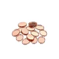 Detailed macro of rose gold oval jewelry settings with delicate filigree lace edges - 13x18mm / Rose Gold