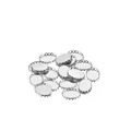 Silver plated oval bezel tray with lace edges for DIY jewelry making accessories - Silver