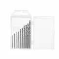 Set of 10 professional metal twist drill bits in a transparent storage case - Micro Twist Drill Bits