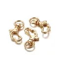 Three golden cat-shaped metal swivel lobster clasps for DIY keychain making - Cloud / Set of 3 / KC Gold