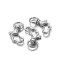 Cloud shaped silver alloy lobster clasp keyrings in a set of three pieces for DIY jewelry - Cloud / Set of 3 / White K/Silver