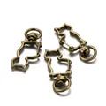 Three bronze cat-shaped metal lobster clasps for DIY keychains and bag accessories - Cat / Set of 3 / Antique Bronze