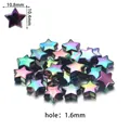Perles étoiles en acrylique arc-en-ciel 10,8mm pour bijoux DIY avec éclat métallique - Pack de 100 / Noir