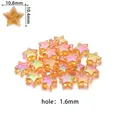 Perles en forme d'étoile dégradé aurore pour bijoux DIY, largeur de 10,8 mm - Pack de 100 / Orange