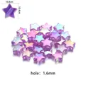 Charmantes perles étoiles en acrylique violet aurore pour bijoux avec trou de 1,6mm - Pack de 100 / Violet