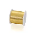 Golden copper wire spool for DIY jewelry making on white plastic reel for crafts - 0.3mmx320m / Gold