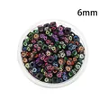 6mm black acrylic cube beads with colorful cross patterns for DIY jewelry making - Square Cross Beads (6mm) / Black with Multicolor Print