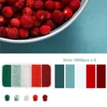 Dettaglio set perline di vetro 2mm in 5 colori con scatola per creazione gioielli fai da te - 2.0mm / Perline di Lampone