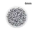 6mm square acrylic white beads with black cross pattern for DIY jewelry making - Square Cross Beads (6mm) / White with Black Letters