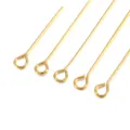 Golden stainless steel eye pins for DIY jewelry making and earring components - Eye Pin / 25mm (50 Pieces/Pack) / Gold
